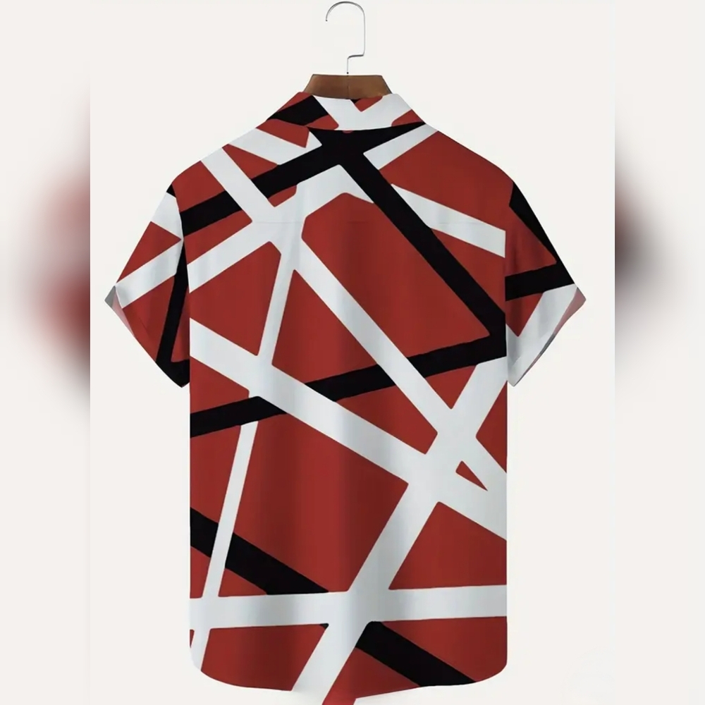 EVH 'Frankenstein' guitar stripes button front shirt, 3X, new - Picture 2 of 6